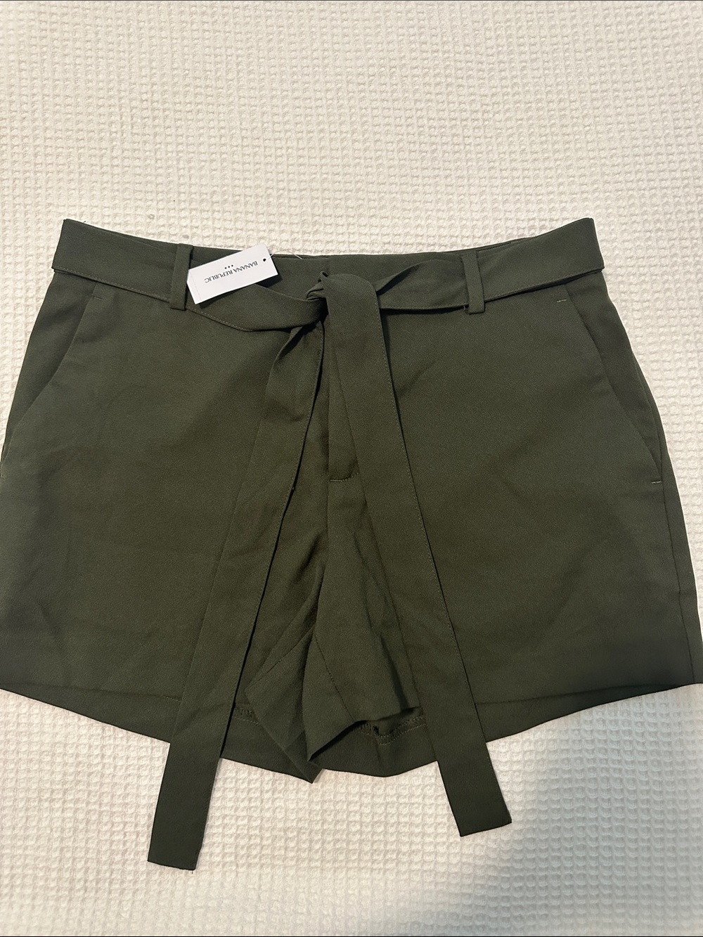 Banana Republic Olive Tie-Waist High-Rise Shorts